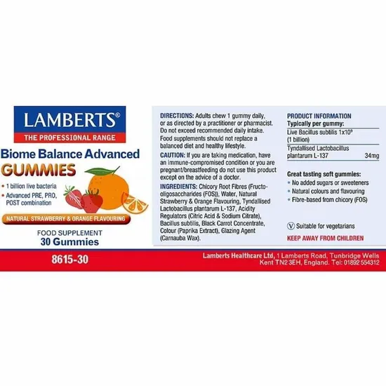 Lamberts Biome Balance Advanced Gummies 30