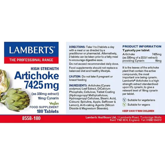 Lamberts Artichoke Extract 7425mg 180 Tablets