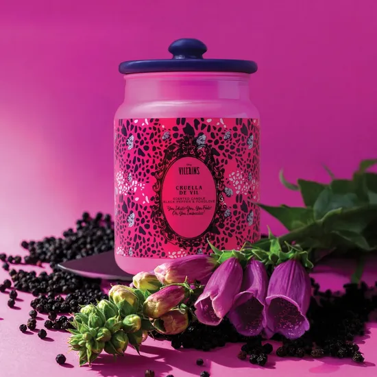 Disney Cruella Black Pepper Pink Ceramic Candle