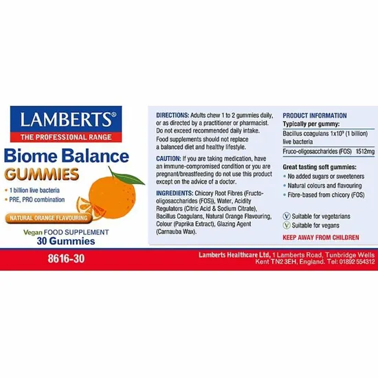 Lamberts Biome Balance Gummies 30 Gummies