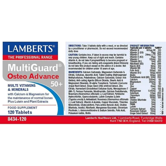 Lamberts MultiGuard OsteoAdvance 50+ Tablets 120 Tablets