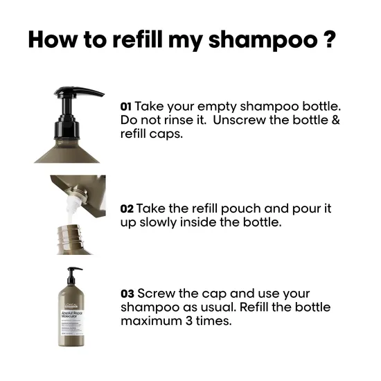 L'Oréal Professionnel Absolut Repair Molecular Shampoo 1000ml - Refill