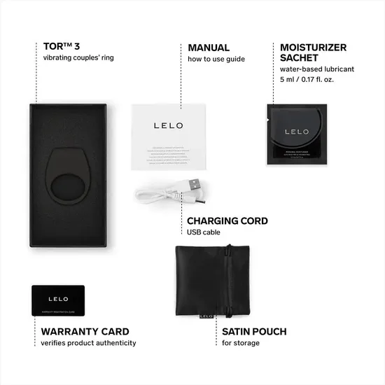 Lelo Tor Application Controlled Cock Ring Black