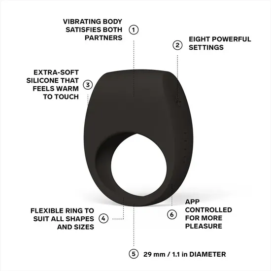 Lelo Tor Application Controlled Cock Ring Black