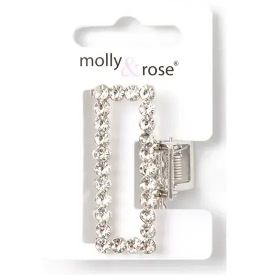 Molly And Rose Small Rectangular Crystal Metal Clamp 9325