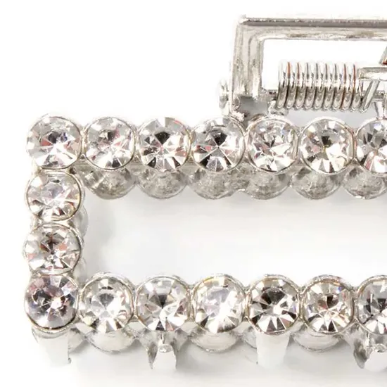 Molly And Rose Small Rectangular Crystal Metal Clamp 9325