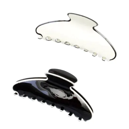 Molly And Rose Black & Cream Contrast Trim Assorted Clamp 9693