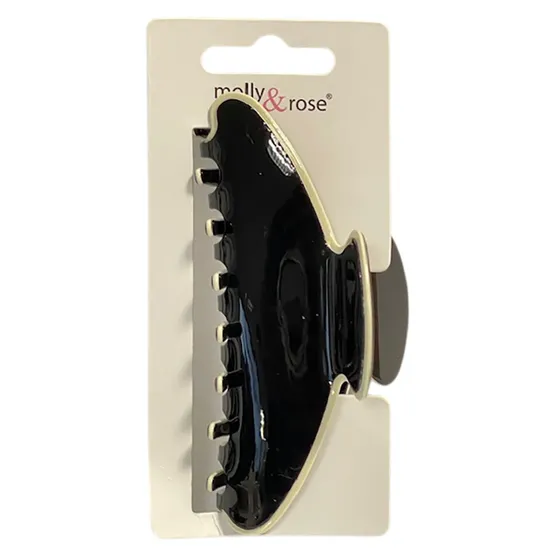 Molly And Rose Black & Cream Contrast Trim Assorted Clamp 9693