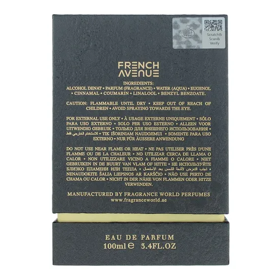 French Avenue Moonstone Noire Eau De Parfum 100ml