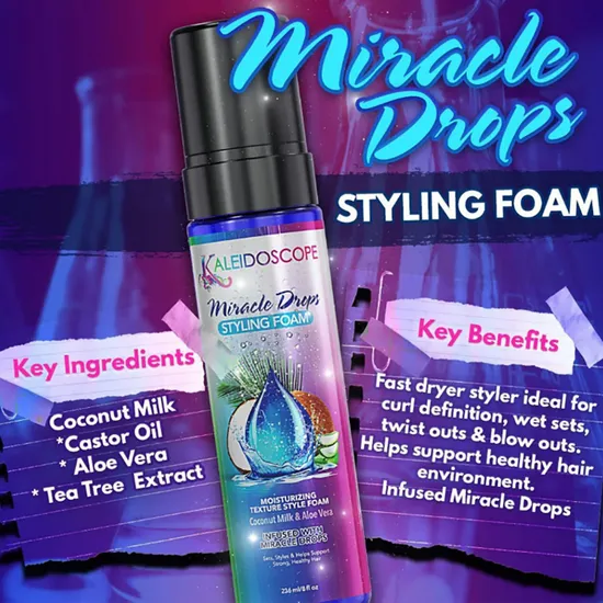 Kaleidoscope Miracle Drops Coconut Milk & Aloe Vera Styling Foam 236ml