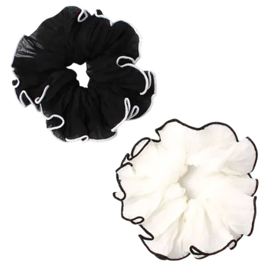 Molly And Rose Black & Cream Contrast Edge Scrunchie large / assorted