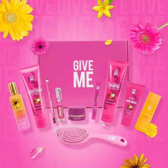 Give Me The Mother's Day Set Shampoo, Conditioner, Hair Mask, Flexy Paddle Brush, Cleansing Balm, Eye Cream, Lip Liner, Lip Oil, Body Oil & Body Spray