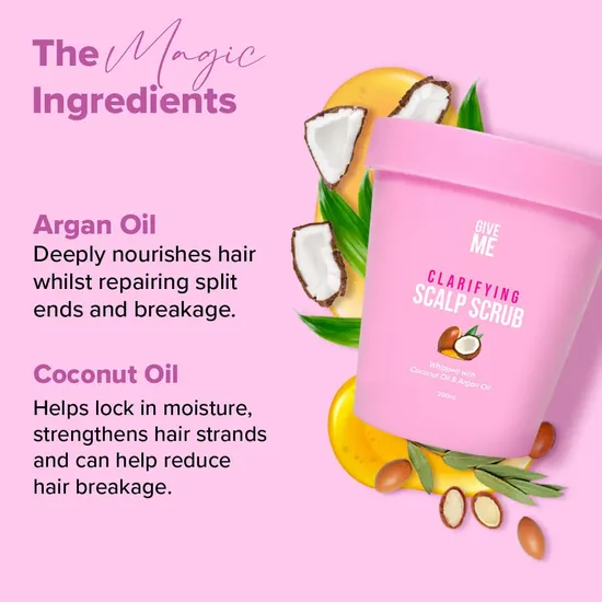 Give Me Clarifying & Exfoliating Set 200ml Clarifying Scalp Scrub & Scalp Exfoliating Brush