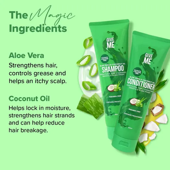 Give Me Sulphate & Silicone-Free Nourishing Shampoo & Conditioner 300ml Shampoo & 300ml Conditioner