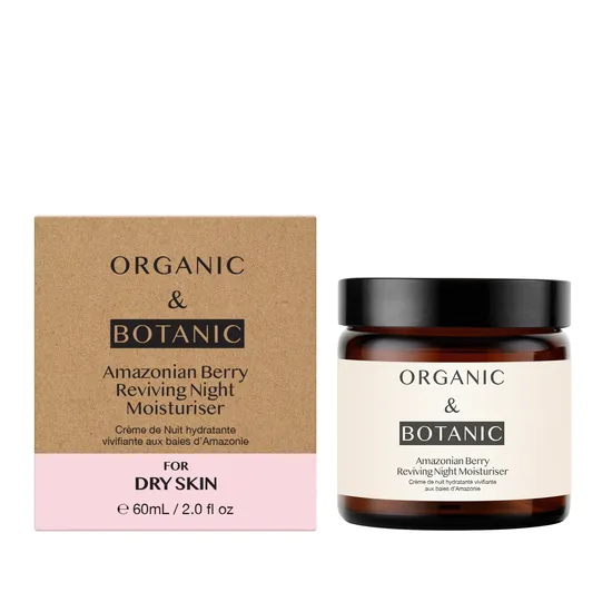 Organic & Botanic Amazonian Berry Anti-Ageing Skin Care Gift Set Facial Serum, Day Moisturiser & Night Moisturiser