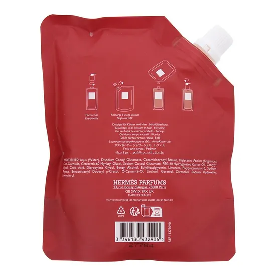 Hermès Eau De Rhubarbe Ecarlate Hair & Body Shower Gel 200ml - Refill