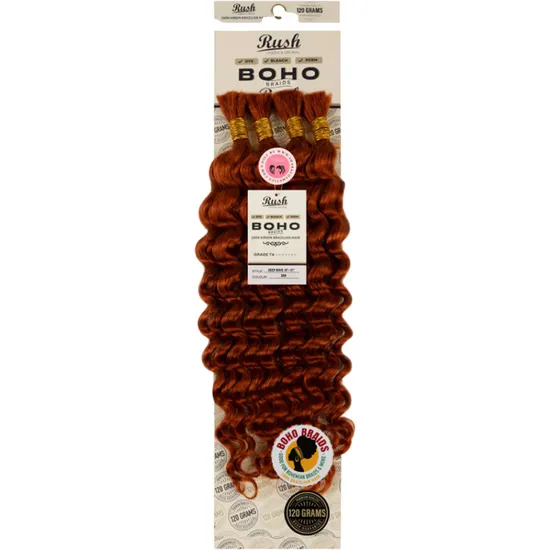 Rush Boho Braids Deep Wave Virgin Brazilian Hair 21"-23"" bug