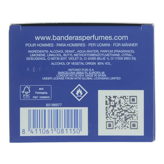 Antonio Banderas Blue Seduction Eau De Toilette 80ml