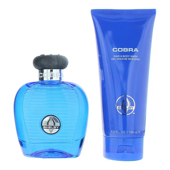Carroll Shelby Blue Cobra Eau De Toilette 100ml Gift Set 100ml & 150ml Shower Gel