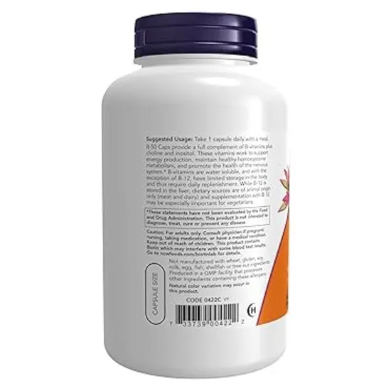 NOW Foods Vitamin B- Capsules 50 Capsules