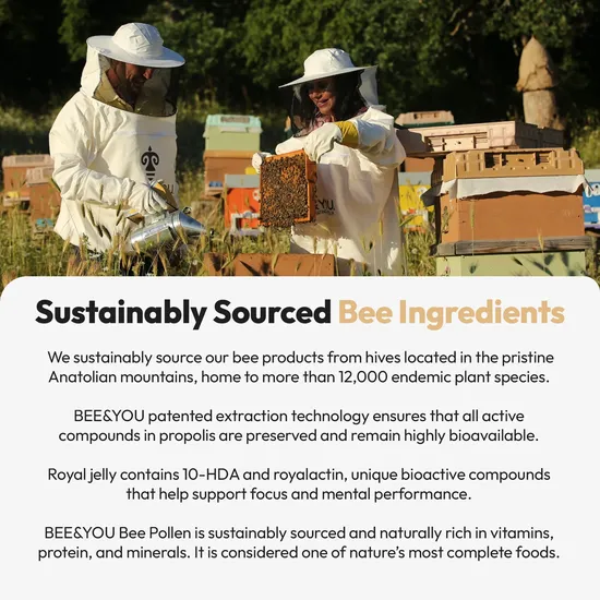BEE&YOU Royal Jelly Propolis Bee Pollen Tablets 30g