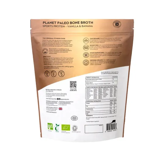 Planet Paleo Organic Bone Broth Protein Powder Vanilla & Banana 480g
