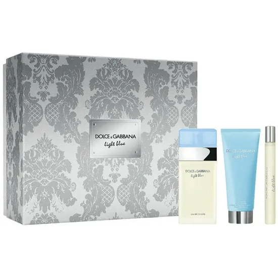 Dolce & Gabbana Light Blue Gift Set 100ml Eau De Toilette + 50ml Body Cream + 10ml Eau De Toilette