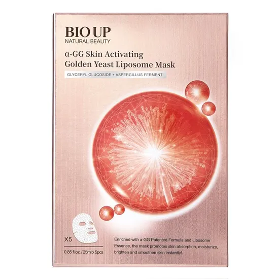 Natural Beauty BIO UP a-GG Skin Activating Golden Yeast Liposome Mask 5 x 25ml