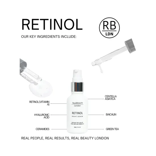 Real Beauty London Evening Retinol Face Serum 0.3% 30ml