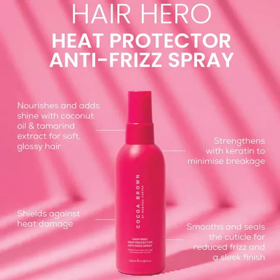 Cocoa Brown Hair Hero Heat Protector Anti-Frizz Spray 100ml