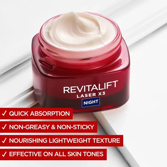 L'Oreal Paris Revitalift Laser X3 Action Anti-Ageing Night Cream 50ml