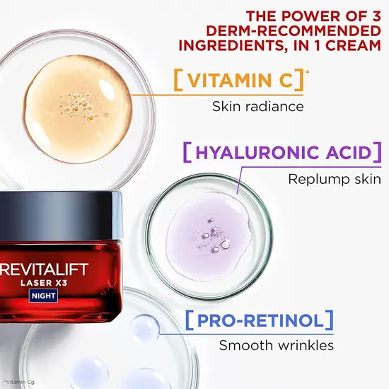 L'Oreal Paris Revitalift Laser X3 Action Anti-Ageing Night Cream 50ml