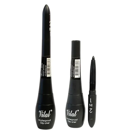 Vital Makeup Vital 2-in-1 Waterproof Dip Liner & Twist Up Pencil black
