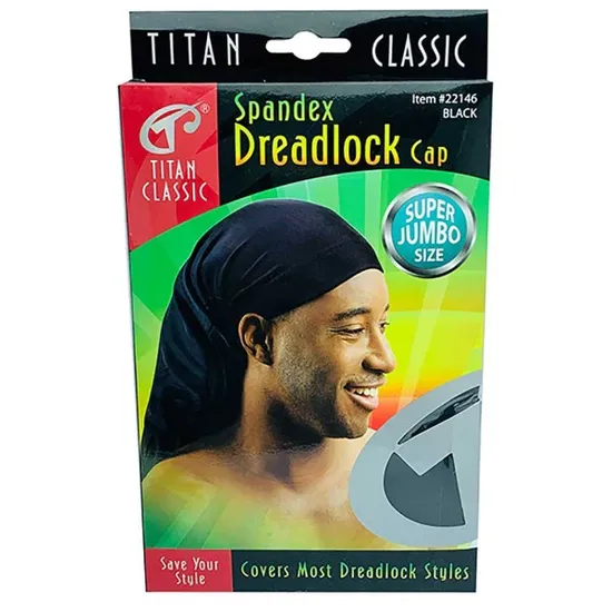 Titan Donna Spandex Dreadlock Cap super jumbo size / 22146 black