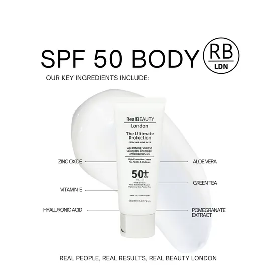 Real Beauty London SPF 50 Body Cream 100ml