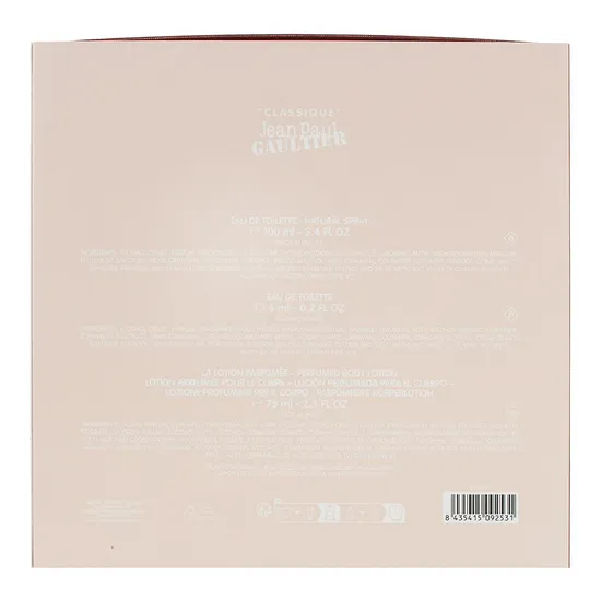 Jean Paul Gaultier Classique Eau De Toilette 100ml Gift Set 100ml, 6ml & 75ml Body Lotion