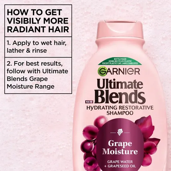 Garnier Ultimate Blends Grape Moisture Hydrating Restorative Shampoo 300ml