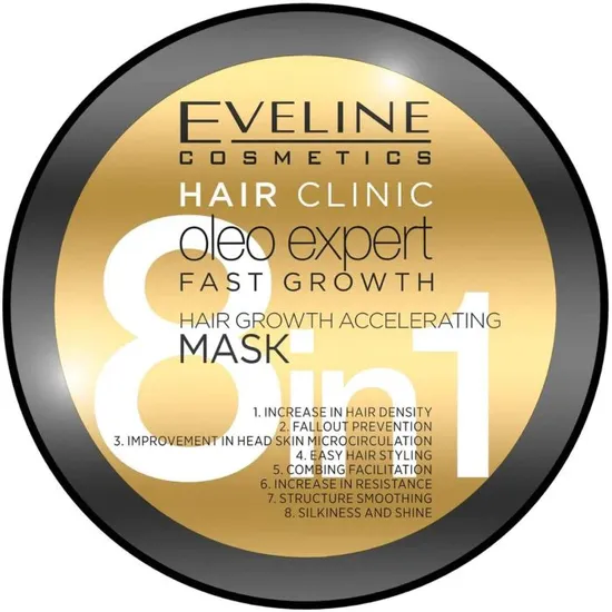 Eveline Hair Clinic Oleo Expert 8 In 1 Micellar Hair Growth Mask 500ml
