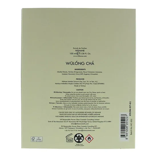 Nishane Wulong Cha Extrait De Parfum 50ml