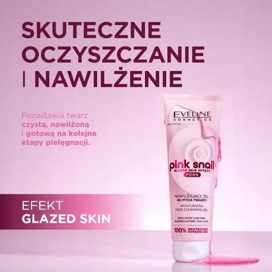 Eveline Pink Snail Moisturising Face Cleansing Gel 140ml