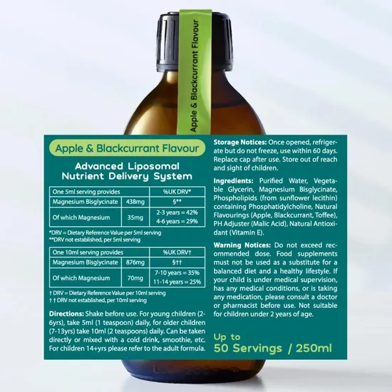 Well Actually Kids Magnesium Glycinate 70mg 250ml