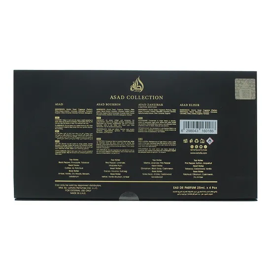 Lattafa Asad Collection Eau De Parfum Gift Set 4 x 25ml