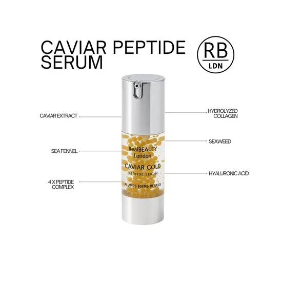 Real Beauty London Caviar Gold Peptide Face Serum 30ml