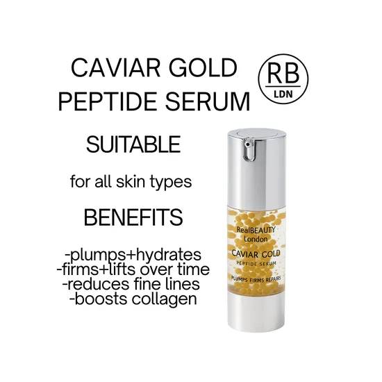Real Beauty London Caviar Gold Peptide Face Serum 30ml