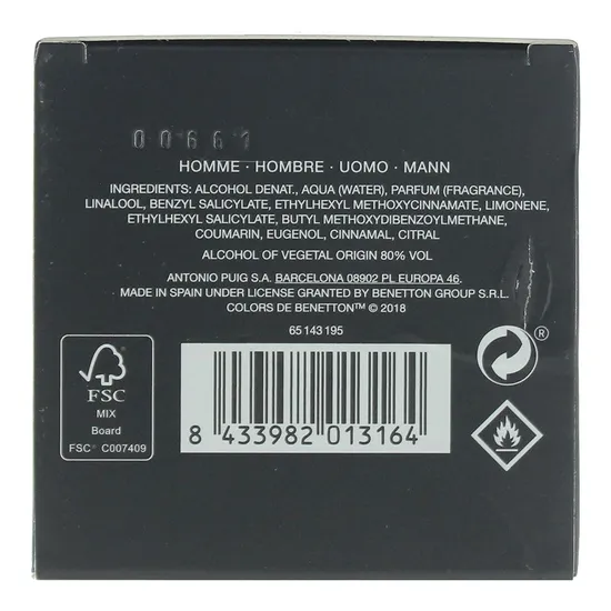 United Colors Of Benetton Colours Man Black Eau De Toilette 60ml