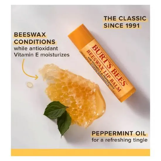 Burt's Bees Beeswax Lip Balm Tube