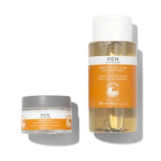 REN All Is Bright Tonic & Overnight Cream Set