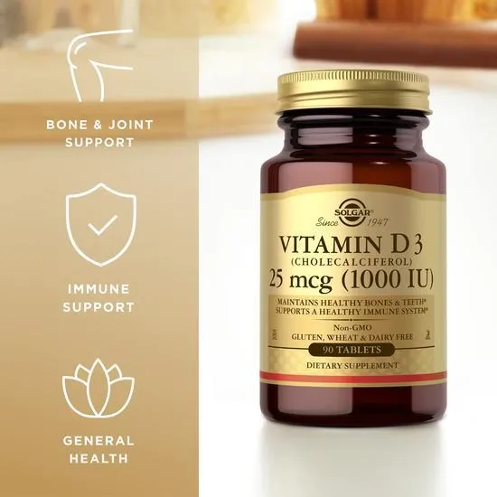 Solgar Vitamin D3 Cholecalciferol 1000 IU 25mcg x90