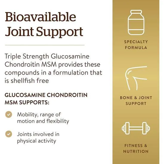 Solgar Specialty Extra Strength Glucosamine Chondroitin MSM Tablets x60
