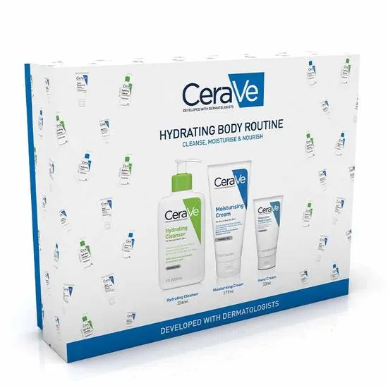 CeraVe Hydrating Body Routine Set Hydrating Cleanser + Moisturising Cream + Hand Cream